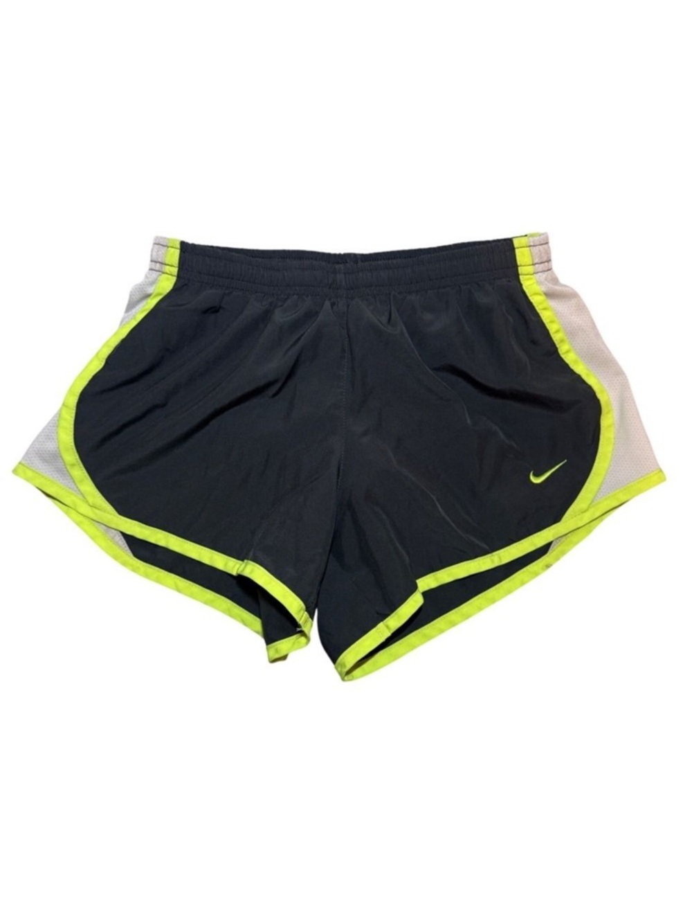 Nike Women's Dri-fit Tempo Running Shorts Size XS Small Gray‎ Neon Green